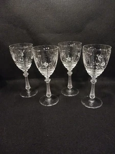 4 -Beautiful Groton Rock Sharpe Libbey Wine / Water Goblets 7 3/4 - Picture 1 of 12
