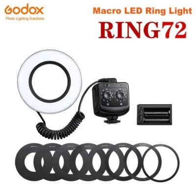 Godox RING72 Macro ED Ring Light with 8 Adapter Ring For Canon Nikon Sony Pentax - Image 1 of 4