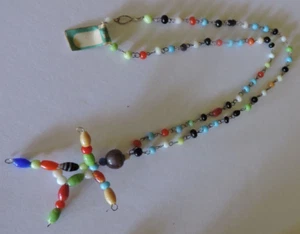 Collar infantil vintage hecho a mano con cuentas de vidrio hecho en la India-nuevo stock antiguo - Imagen 1 de 6