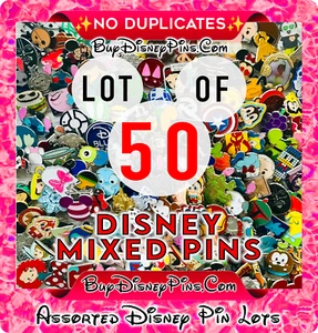Disney Pins Assorted Lot 50x Pins Park Trading Pin Lot New No Duplicates Heros - Picture 1 of 24
