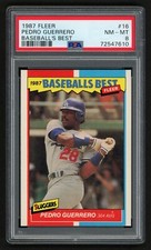 1987 FLEER PEDRO GUERRERO #16 BASEBALL'S BEST DODGERS PSA 8 NEAR MINT-MINT