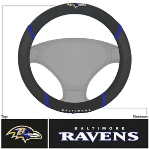 Football Baltimore Ravens Embroidered Mesh Steering Wheel Cover 14.5"-15.5"  - Picture 1 of 1