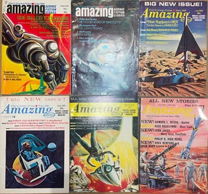 AMAZING STORIES 1970 yearset all 6 issues Philip K Dick stories in 2 issues - Picture 1 of 2
