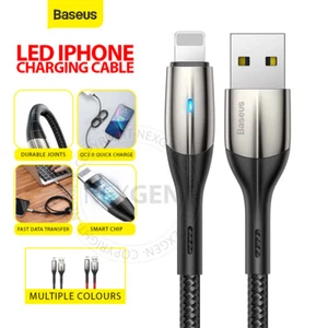 Baseus 2.4A USB To Apple Charging Cable Data Cord For iPhone 14 13 12 Pro XS XR - Picture 1 of 12