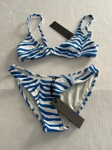 NWT TRIANGL BLUE MAIA ZEBRA SPLASH BIKINI SZ XXS - Picture 1 of 5