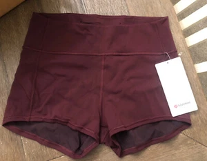 Lululemon In Movement Everlux 2,5" Damen 10 burgunderrote hoch geschnittene Shorts neu - Bild 1 von 6