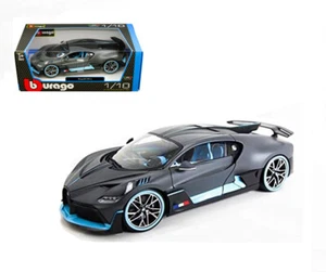 BBURAGO 1:18 BUGATTI DIVO GREY MATTE W/LIGHT BLUE MODEL CAR 18-11045GRY - Picture 1 of 2
