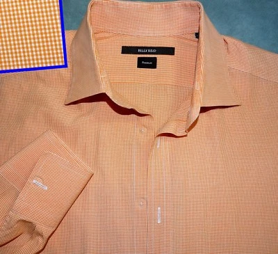 CAMISA BILLY REID HOMBRE 17 L NARANJA CUADROS FRANKLIN *BOTONES QUITADOS Foto 1 de 4