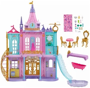 Disney 10 Princess Castle Dollhouse 4' Tall 3 Levels 28 Furniture Accessories - Picture 1 of 12