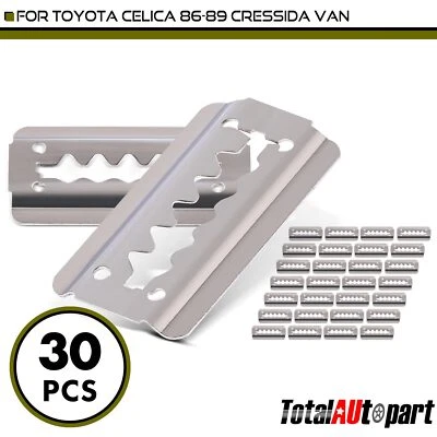 Clips de retención de tira de parachoques plateados de 30 piezas para Toyota Celica Cressida Van Metal Foto 1 de 4