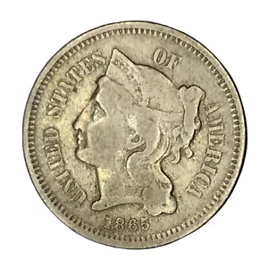 1865 3C Drei Cent Nickel Sehr guter Zustand # - Bild 1 von 2