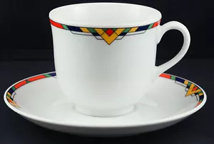 Art Deco Wunsiedel Baviera Porzellan Alemania 4 juegos tazas platillos colores primarios - Imagen 1 de 5