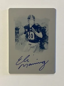 Eli Manning 2024 Impeccable Printing Plate Auto #1/1 Blue Ink New York Giants - Picture 1 of 3