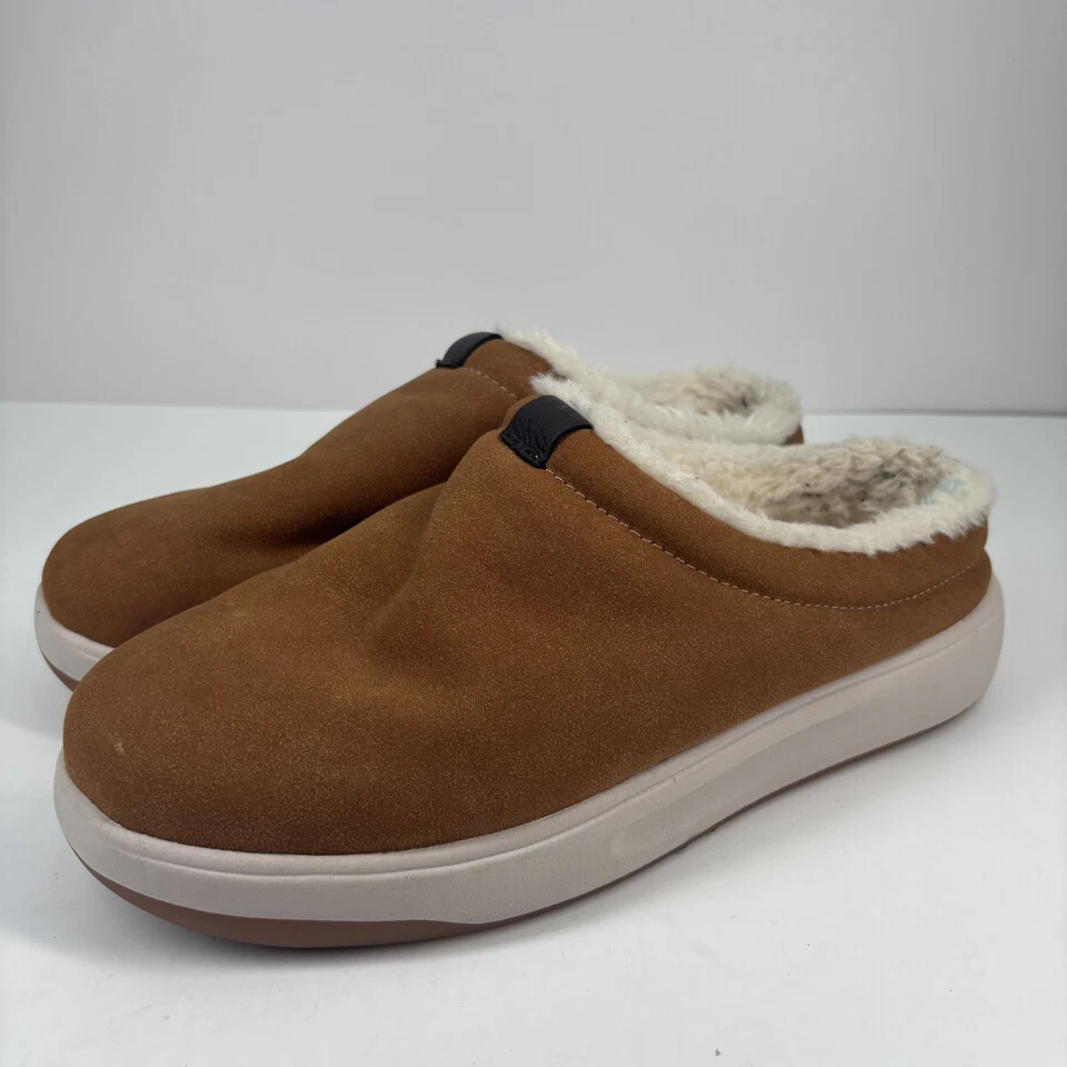 Zuecos de invierno RedHead para hombre US 11M gamuza castaño piel sintética sin cordones Sherpa zapatilla Foto 1 de 4