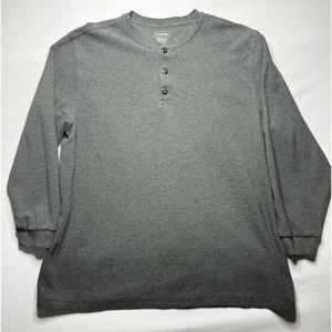 LL Bean Men's Long Sleeve Traditional Fit Gray 1/4 Button Shirt - Size 2XL Tall - Picture 1 of 4