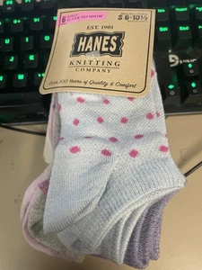 Hanes 6pk Super No Show Socks size small 6-10 1/2 limited edition - Picture 1 of 1