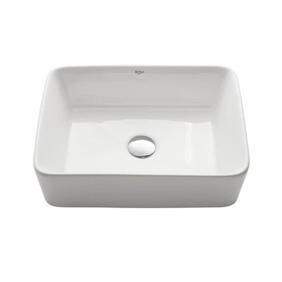Fregadero de baño de cerámica Kraus KCV-121 18-3/4" - Foto 1 de 4