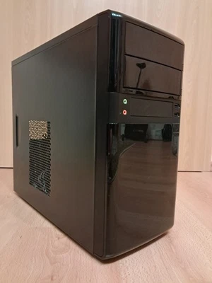 PC Gehäuse GEH ATX CSL 6001, EMV, schwarz, inkl. 350W Silent-Netzteil - Bild 1 von 4