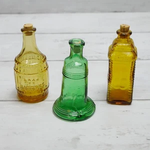 Vintage Konvolut 3 Miniatur Wheaton farbige Glasflaschen geprägt - Bild 1 von 9