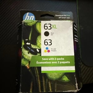 HP 63XL Czarny i trójkolorowy wkład atramentowy Combo Pack Exp 1/2027 - Zdjęcie 1 z 2