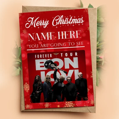 STATIONARY_STATION YOURE GOING TO SEE BON JOVI LIVE TOUR Personalised Christmas Gift Card