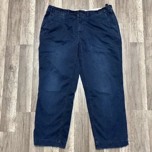 Vintage Polo Ralph Lauren Pants Mens 38x30 Blue Distressed Twill Military 90s - Picture 1 of 15