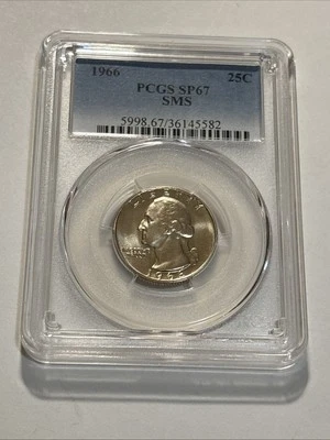 1966 Washington Quarter 25C PCGS SP67 SMS - Image 1 of 2