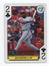 joe carter toronto blue jays 2 clubs playing card 1992  bicycle