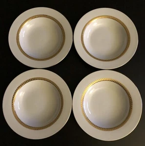RETRONEU IMPERIAL GOLD 22K BAND 491B PORZELLAN 4 RAND SUPPENSCHÜSSELN 8 3/4" CHINA - Bild 1 von 7
