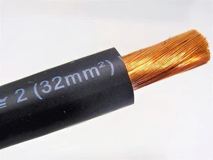 10' FT EXCELENE 2 AWG GAUGE WELDING & BATTERY CABLE BLACK USA COPPER - Picture 1 of 1