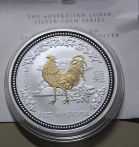 Australia 1 dólar 2005 1 Uz Lunar I "Año del Gallo" #F7083 dorado - Imagen 1 de 11