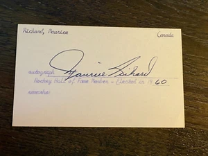 Maurice Richard Montreal Canadiens signed autographed Hockey 3x5 index card - Picture 1 of 1
