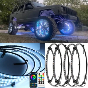 Para Jeep Grand Cherokee 4x15.5" RGB LED Anillo de Rueda Llanta Persecución Luces APP Remoto - Imagen 1 de 10