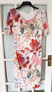 M&S PER UNA Short Sleeve Jersey Bodycon Dress Floral Size 12 EXCELLENT - Picture 1 of 12