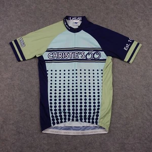 Christies Jersey Mens Medium Blue Cycling Top Voler Vintage Outdoors Bicyclist - Picture 1 of 17