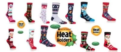 Heat Holders Lite Festive Christmas Winter Warm Thermal Casual Socks Unisex - Image 1 of 3