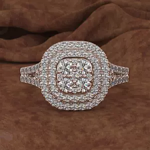 Anillo de compromiso de boda R101 para mujer R101 blanco amarillo oro rosa GP moda joyería - Imagen 1 de 8