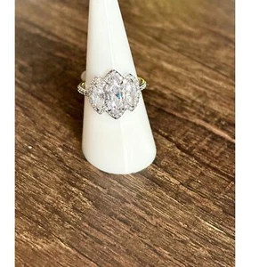 Bomb Party RBP6658 Blissful Blessings Diamond Cubic Zirconia Rhodium Size 7 - Picture 1 of 4
