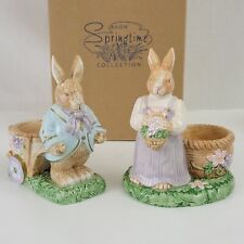 AVON Springtime Collection, Pair of Bunny Rabbit Votive Candle or Egg Holders 