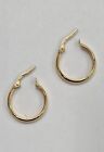 9ct Yellow Gold Hoop Earrings 0.98gm Simple & Elegant Design ITALY Stamped