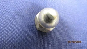 NOS NORTON COMMANDO KICKSTART 24tpi 3/8" UNF DOMED CHROMED NUT # 06-0550 - Picture 1 of 3
