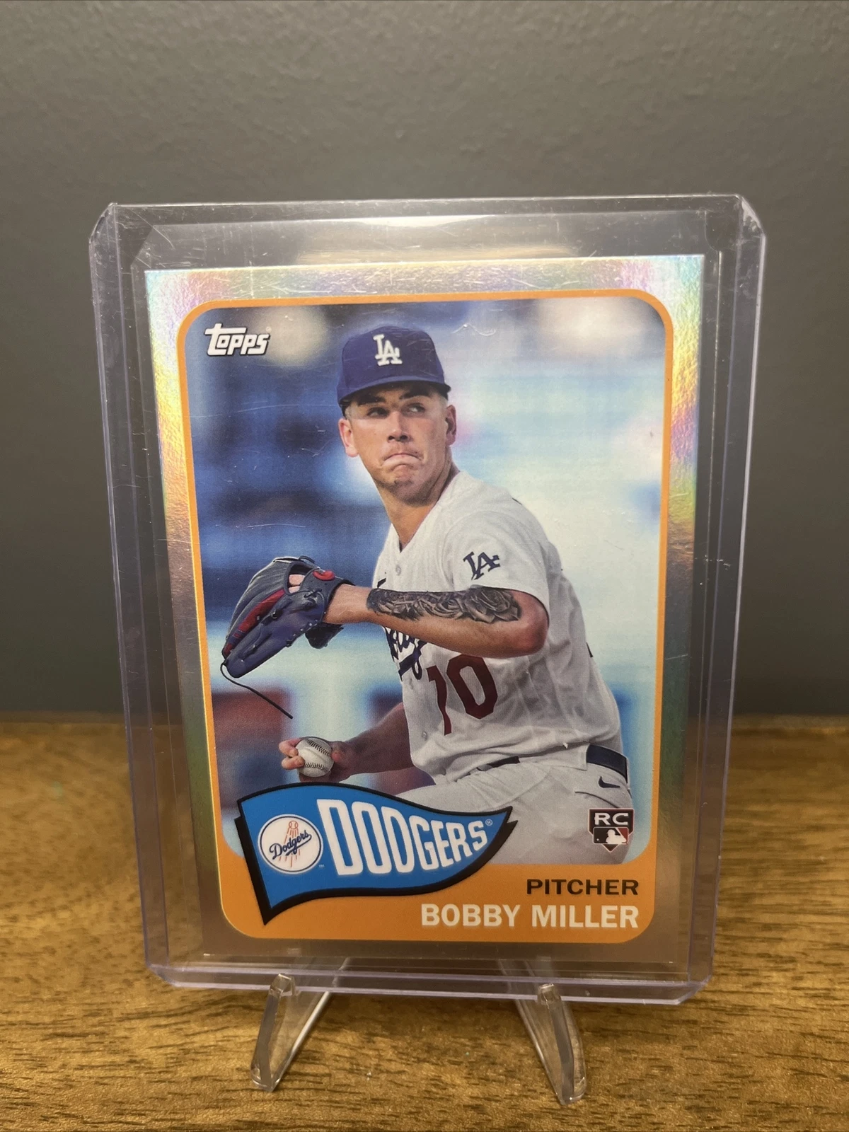 2023 Topps Archives Baseball Bobby Miller RC #166 Rainbow Foil /199