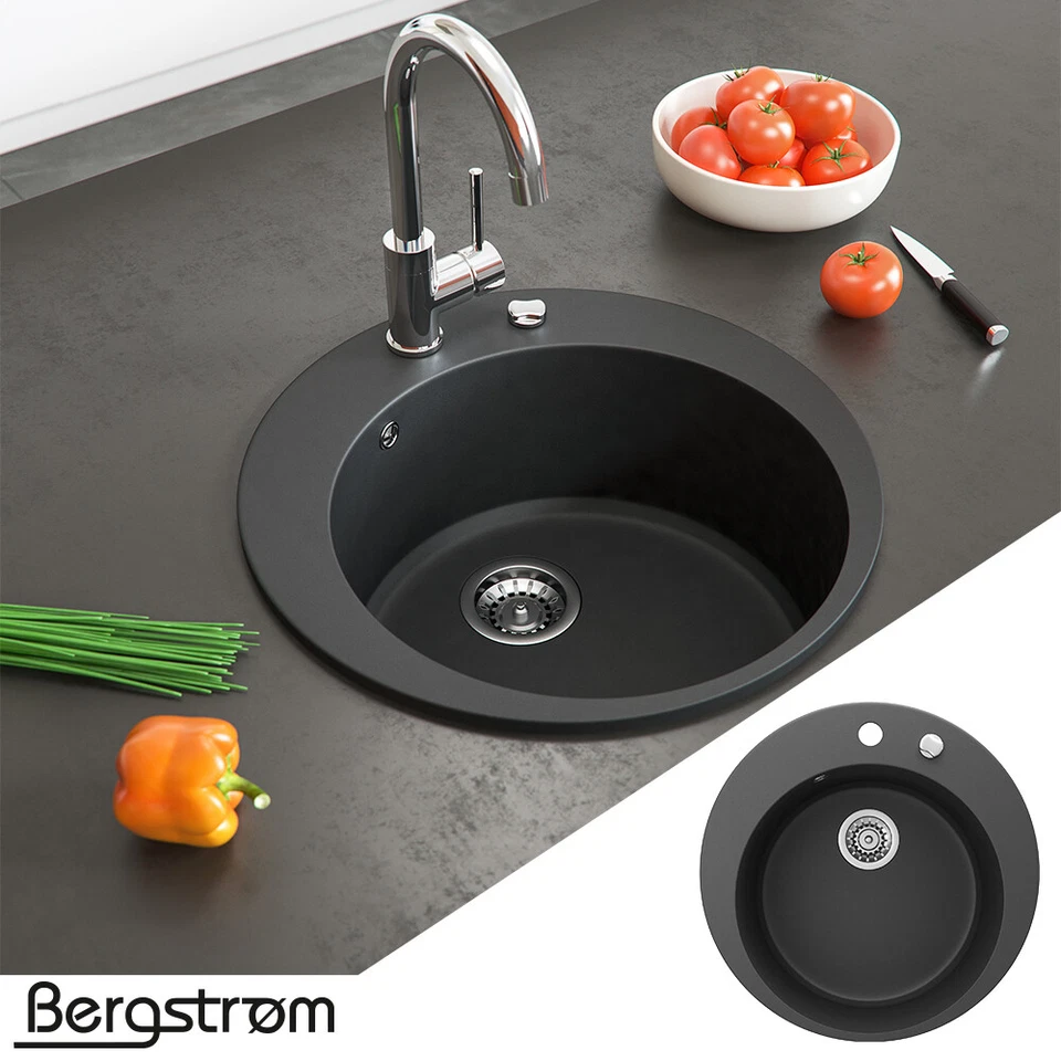 Bergström Granit Küchenspüle - Schwarz (1-RI9-13335)
