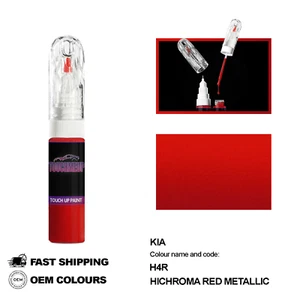 FOR KIA HICHROMA RED H4R Touch Up Paint Pen Brush Fix Kit Scratch Chip Set Mark - Picture 1 of 8