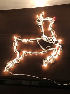 VTG Christmas Silhouettes Light Up Reindeer Window Display 1995 Rudolph Markee - Picture 1 of 10