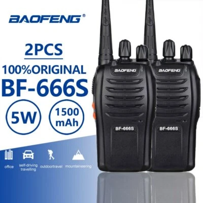 2pc Baofeng BF-666S Handheld Walkie Talkie Portable BF 666S Two-way Radio Amador - Image 1 of 4