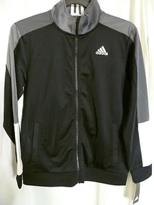 Chaqueta juvenil ADIDAS negra gris talla L 14-16 nueva con etiquetas cremallera completa 3 rayas fútbol de pista - Imagen 1 de 4