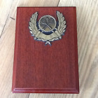 WOODEN TENNIS TROPHY PLAQUE  WITH STAND