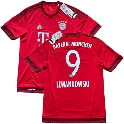 2015/16 Bayern Munich Home Jersey #9 Lewandowski Medium Adidas Soccer NEW Cover