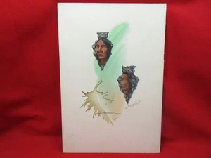 Original 1985 - Jonny - Hawk - Indianer - Aquarell - Gemälde - Bild 1 von 8